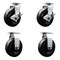 Service Caster 6 Inch Polyolefin Caster Set with Ball Bearings 2 Brakes 2 Rigid SCC SCC-20S620-POB-TLB-2-R-2 - alternate 1
